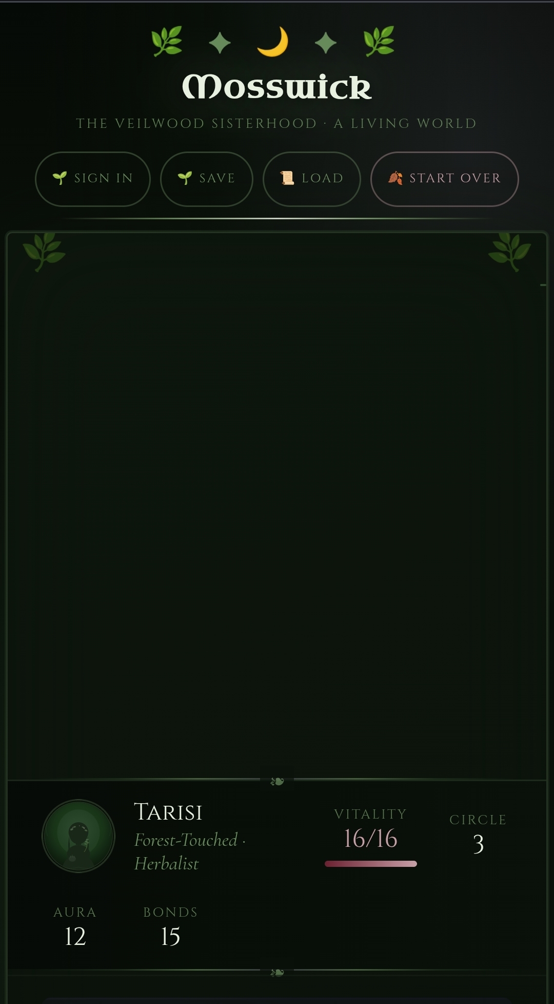 Mosswick — Tarisi, Forest-Touched Herbalist