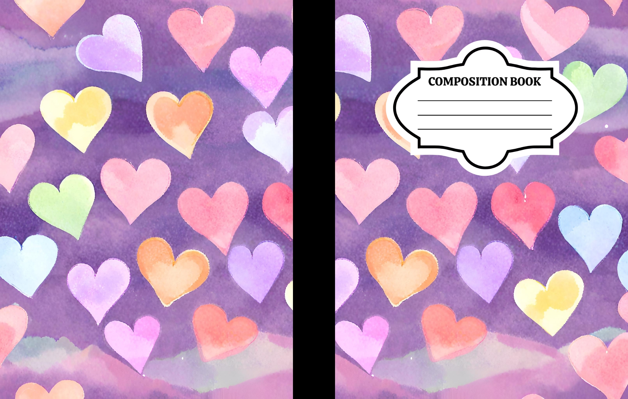Hearts notebook cover