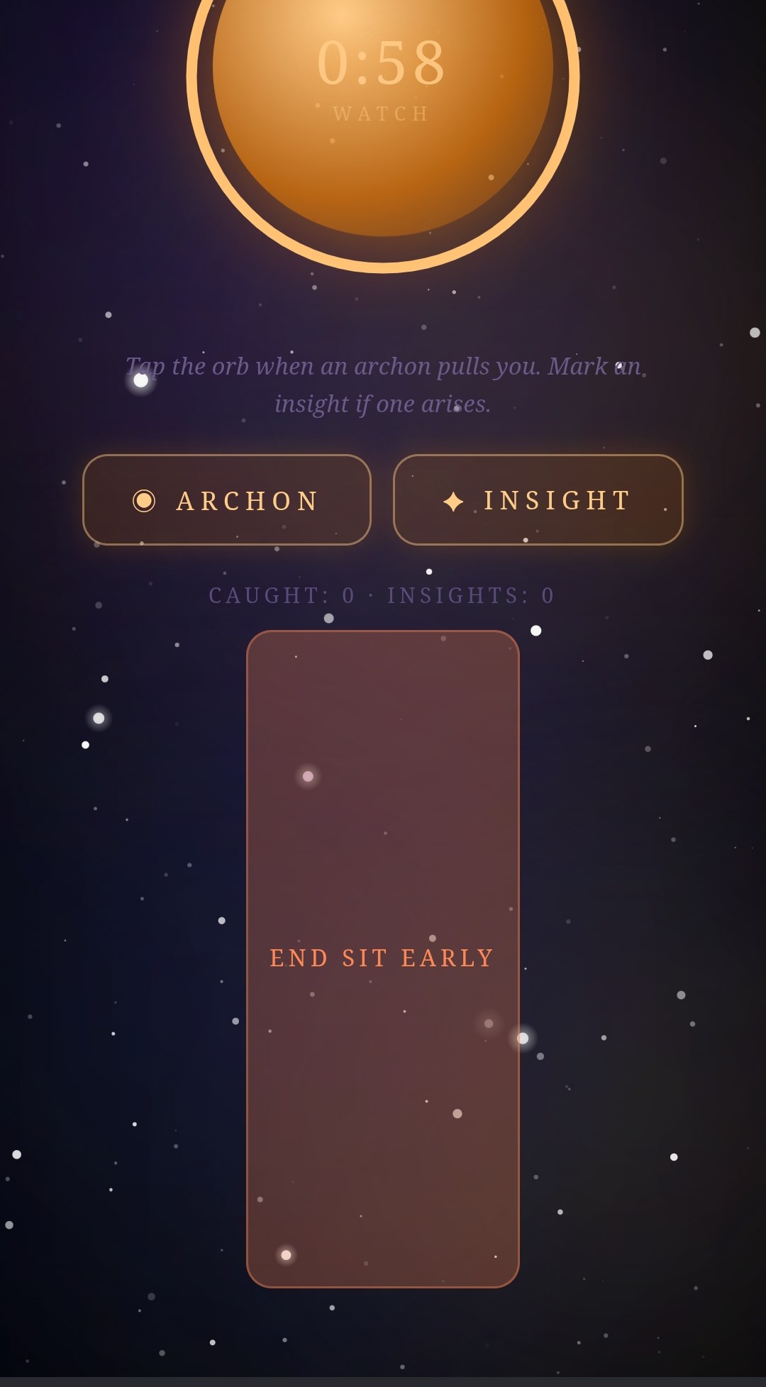 ZenKeeper &mdash; an active sit with archon and insight buttons